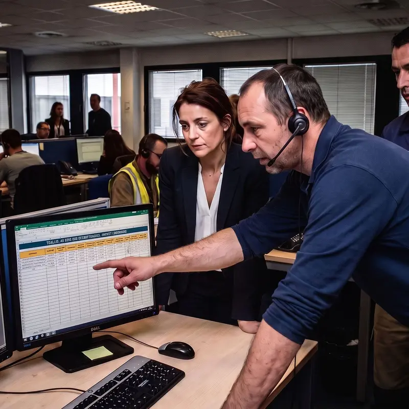 Des professionnels du recrutement analysent des données sur un écran d'ordinateur.